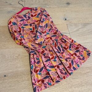 Colorful Leaf Print Dress size 7